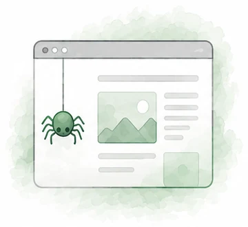 A crawler exploring a web page